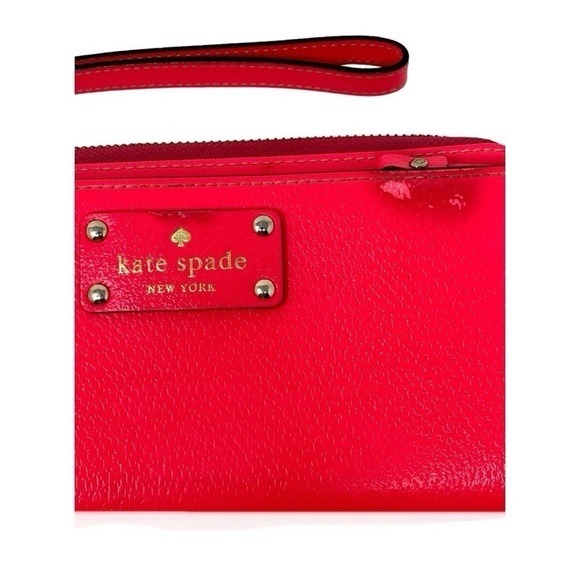 Kate Spade Leather Wristlet Wallet Layton Wellesley WLRU1779 Bright Hot Pink - Picture 2 of 13